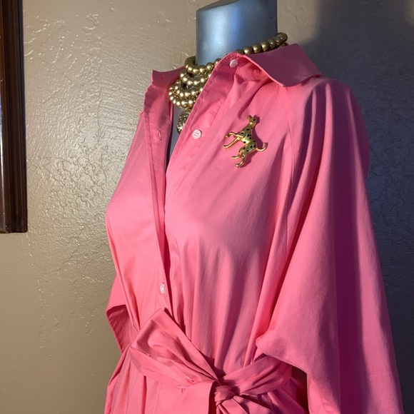 Natori Cotton/Spandex Button Down Pink Dress.  Sz S - Picture 3 of 7